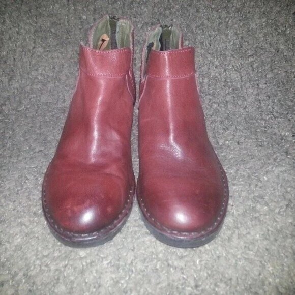 FLY LONDON-Dias Nevada-Brick Leather Back Zip Ankle Boots-Sz 37-NWOB - Picture 3 of 7